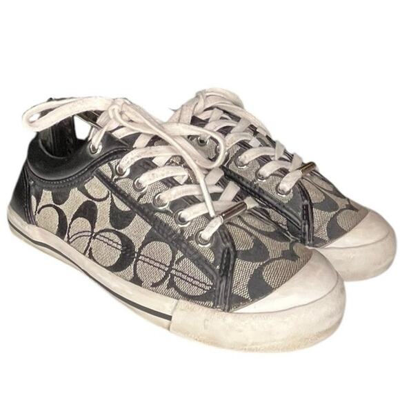 Coach Francesca 7200066/G14 Signature Logo Athletic Sneaker Size 6 Black - Picture 3 of 6